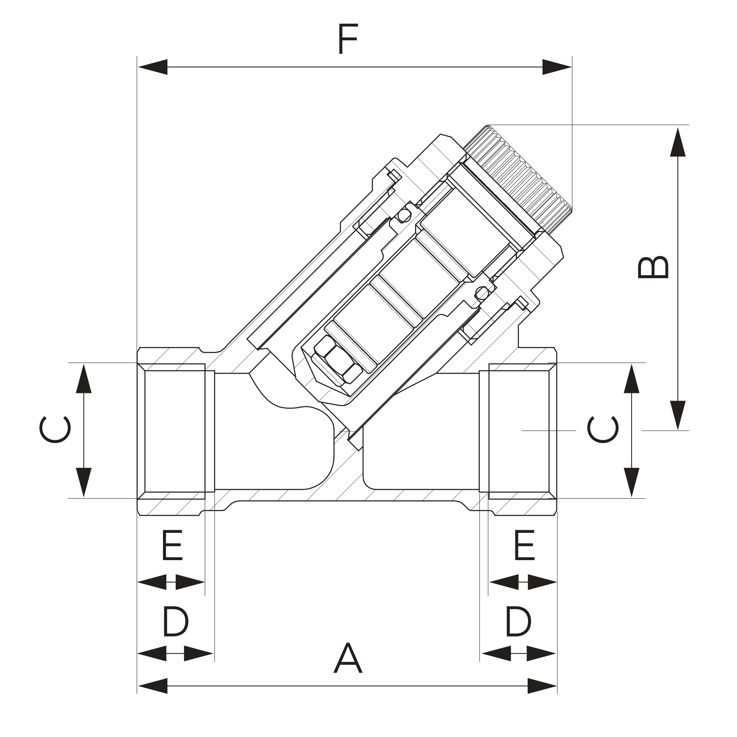 Filtru Y 1/2" FI-FI, pentru impurități cu magnet PN16 bar