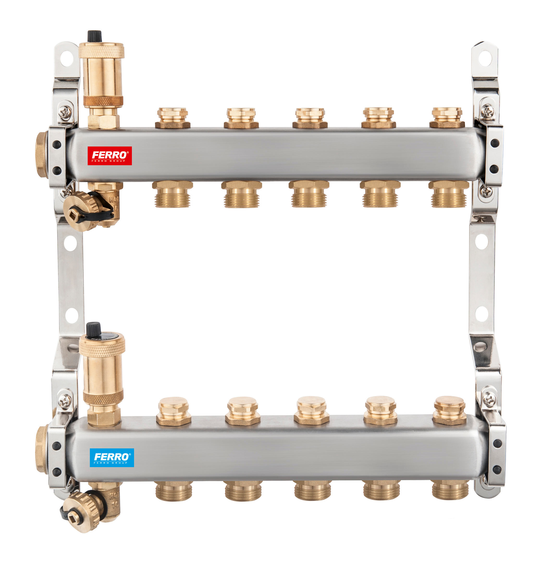 5/21 Eri様 Stainless steel manifold with shut-off valves, 5 ways