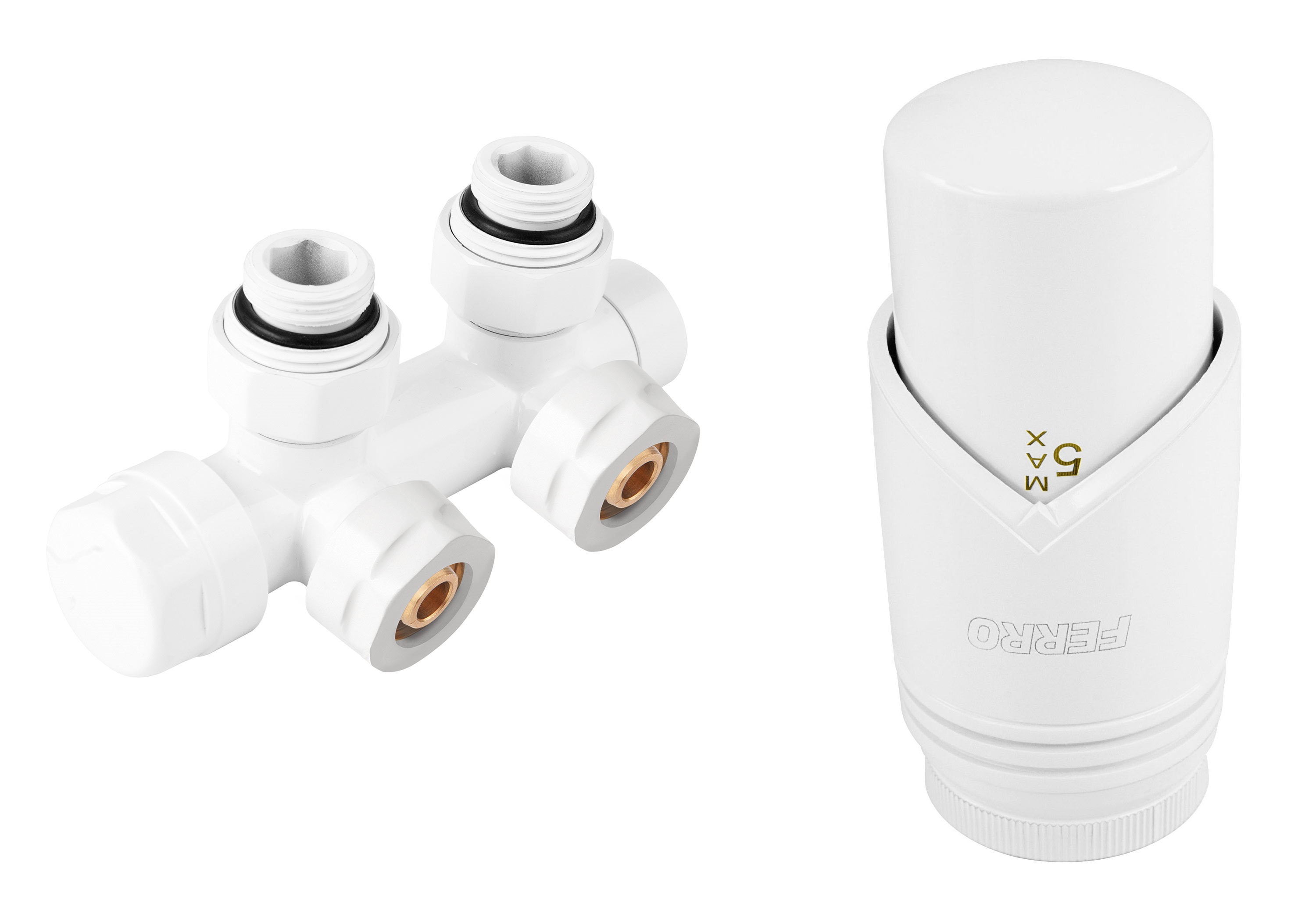 Set robinet decorativ dublu integrat, termostatic
